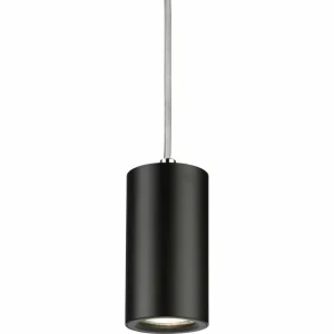 Knightsbridge Dasan Single Short Fixed Round Pendant Black