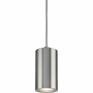 Knightsbridge Dasan Single Short Fixed Round Pendant Brushed Chrome