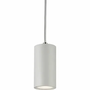 Knightsbridge Dasan Single Short Fixed Round Pendant White