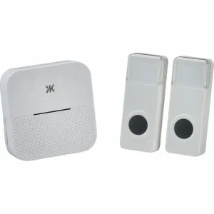 DC014 Wireless Plug in Dual Entrance Door Chime System - White