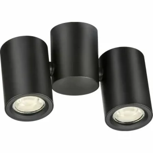 Dee Twin Surface Adjustable Round Spotlight Black