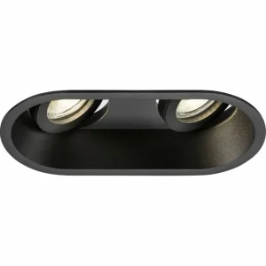 Knightsbridge Dipa Twin Tilt Round Anti-Glare Downlight Black