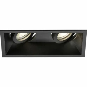 Knightsbridge Dipa Twin Tilt Square Anti-Glare Downlight Black