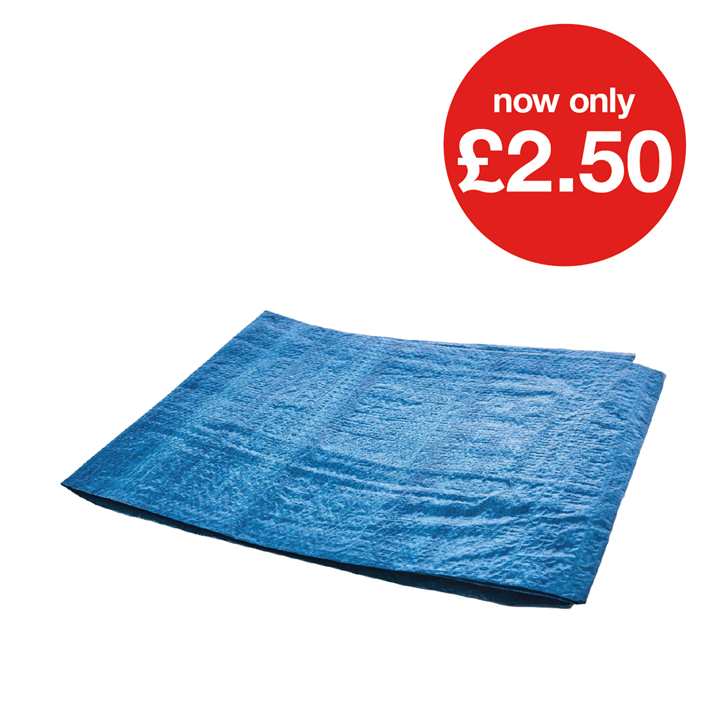 365cm (12ft) x 245cm (8ft) 120 gsm UV tarpaulin - blue