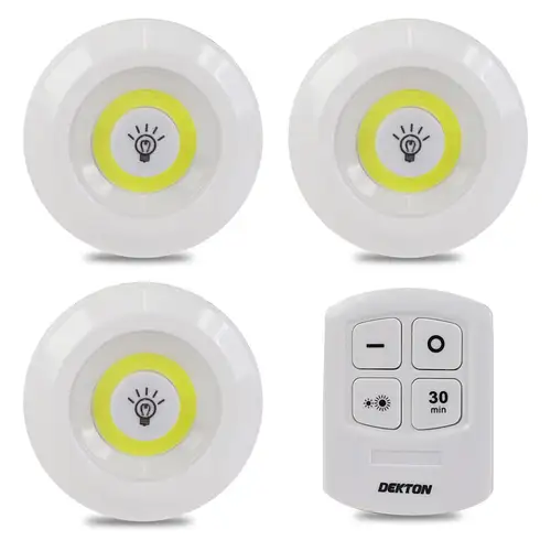 Dekton LED Light With Remote 3pc