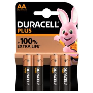 656.940UK Duracell Plus Power Alkaline Batteries AA 4 Pack