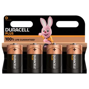 Duracell Plus Power Alkaline Batteries D 4 Pack