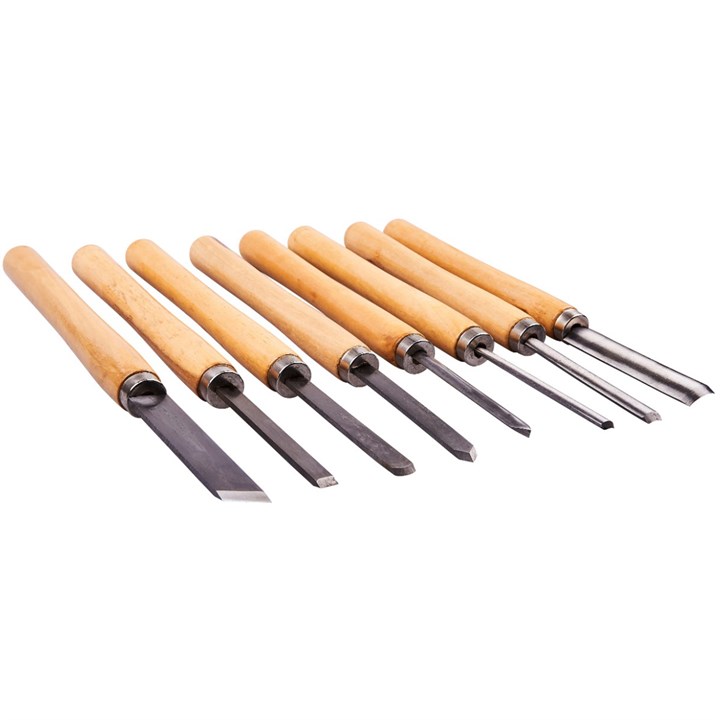 8 Piece Wood Turning Chisel Set