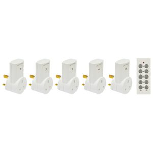 E304AE Eagle 5 Way Remote Control Mains Socket Set