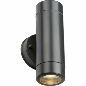 EAMON - 230V IP54 GU10 Polycarbonate Up/Down Wall light - Anthracite