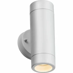 EAMON - 230V IP54 GU10 Polycarbonate Up/Down Wall Light - White