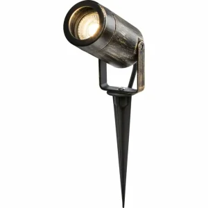 EAMON - 230V IP65 GU10 Polycarbonate Spike light - Brushed Brass