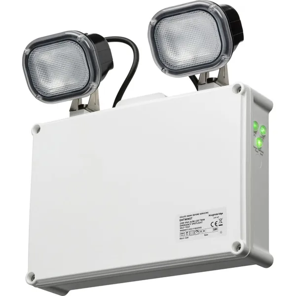 230V IP65 2 x 3W LED Twin Emergency Spotlight - Self Test