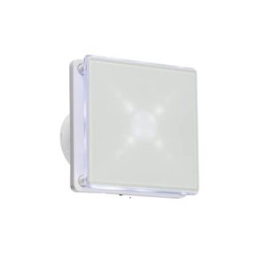 EXT003T 100mm/4 inch LED Backlit Extractor Fan with Overrun Timer - White