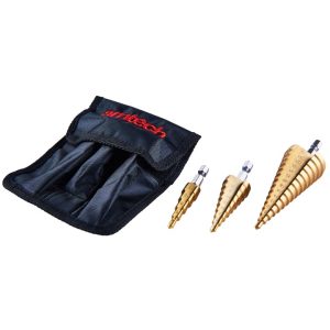 3 Piece High Speed Steel Step Drill Set