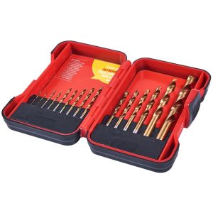 15 Piece Titanium Coated High Speed Steel HSS Drill Bit Set