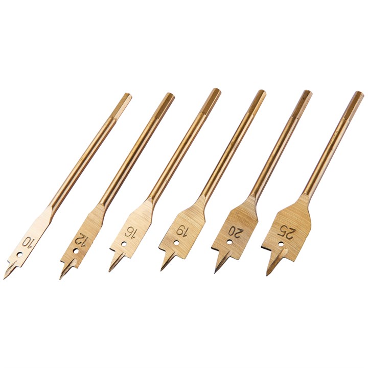 F1425 6 Piece Titanium Flat Wood Bit Set