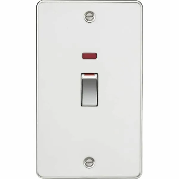 45A DP Switch with Neon (2G Size) - Polished Chrome