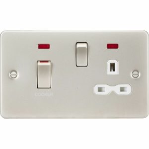45A DP Switch & 13A Socket with Neons - Pearl with White Insert