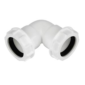 PRWFCB-50W Plastic Compression 50mm 90° Bend White