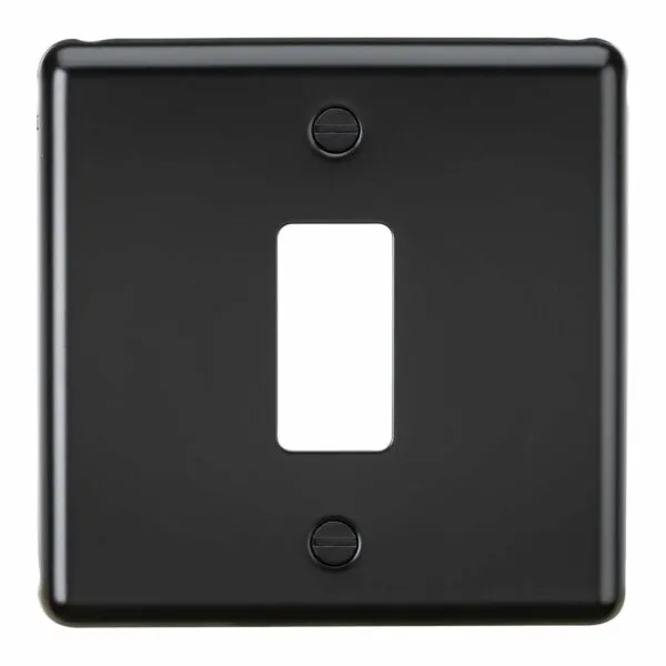 Knightsbridge 1G Grid Faceplate - Matt Black