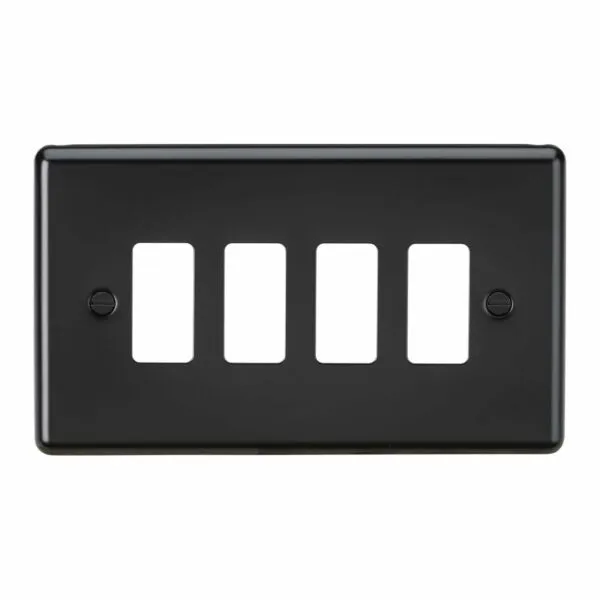 Knightsbridge 4G Grid Faceplate - Matt Black