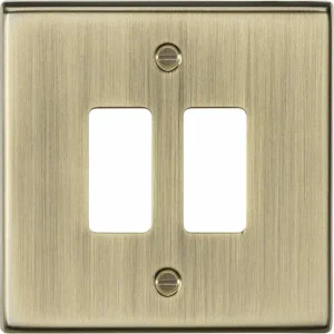 2G Grid Faceplate - Antique Brass