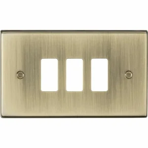 3G Grid Faceplate - Antique Brass
