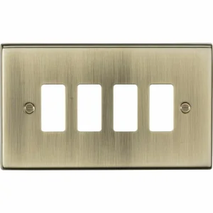 4G Grid Faceplate - Antique Brass