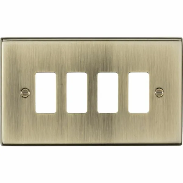 4G Grid Faceplate - Antique Brass