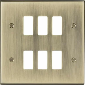 6G Grid Faceplate - Antique Brass