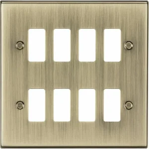 8G Grid Faceplate - Antique Brass