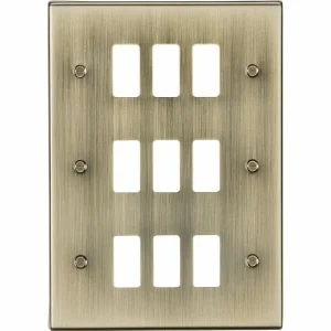 9G Grid Faceplate - Antique Brass