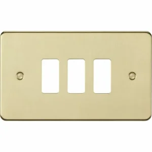 3G Grid Faceplate - Brushed Brass