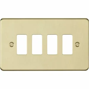 4G Grid Faceplate - Brushed Brass