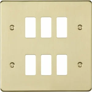 6G Grid Faceplate - Brushed Brass