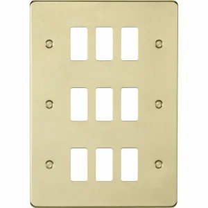 Knightsbridge 9G Grid Faceplate - Brushed Brass