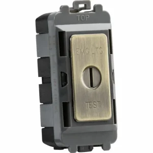 20AX 2 Way SP Key Module (Marked EMG LTG TEST) - Antique Brass