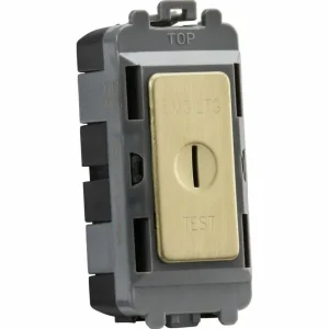 20AX 2 Way SP Key Module (Marked EMG LTG TEST) - Brushed Brass