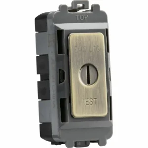 20AX DP Key Module (Marked EMG LTG TEST") - Antique Brass