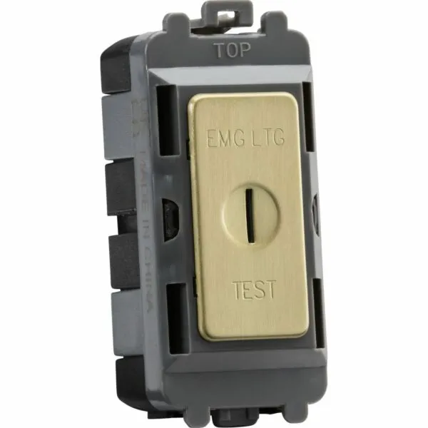20AX DP Key Module (Marked EMG LTG TEST) - Brushed Brass