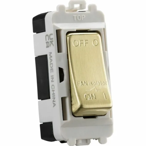 10A Fan Isolator Module - Brushed Brass