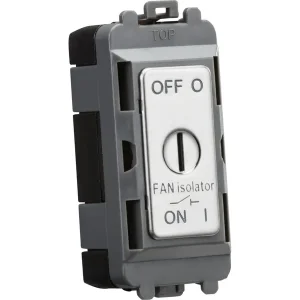10A Fan Isolator Key Switch Module - Polished Chrome