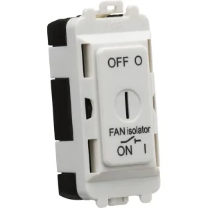10A Fan Isolator Key Switch Module - White