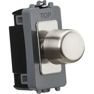 6A 1G 2-Way Dummy Dimmer Module - Brushed Chrome