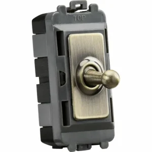 Knightsbridge 20AX 1G DP Toggle Switch - Antique Brass