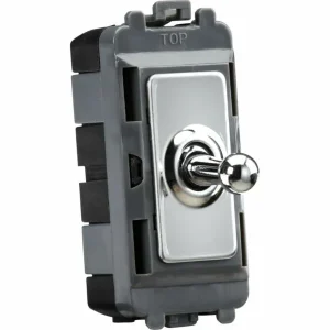 Knightsbridge 20AX 1G DP Toggle Switch - Polished Chrome