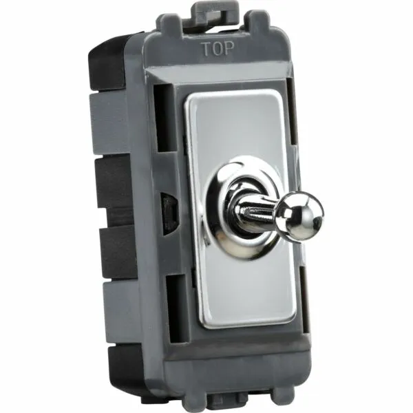 Knightsbridge 20AX 1G DP Toggle Switch - Polished Chrome