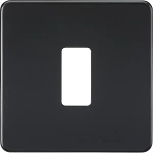 Screwless 1G Grid Faceplate - Matt Black