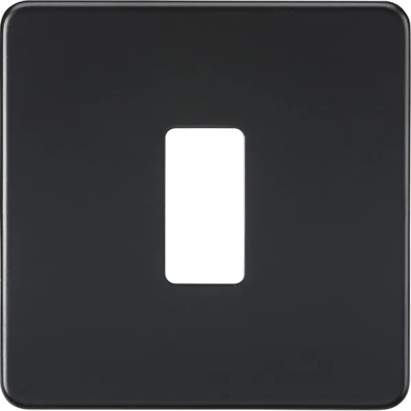 Screwless 1G Grid Faceplate - Matt Black